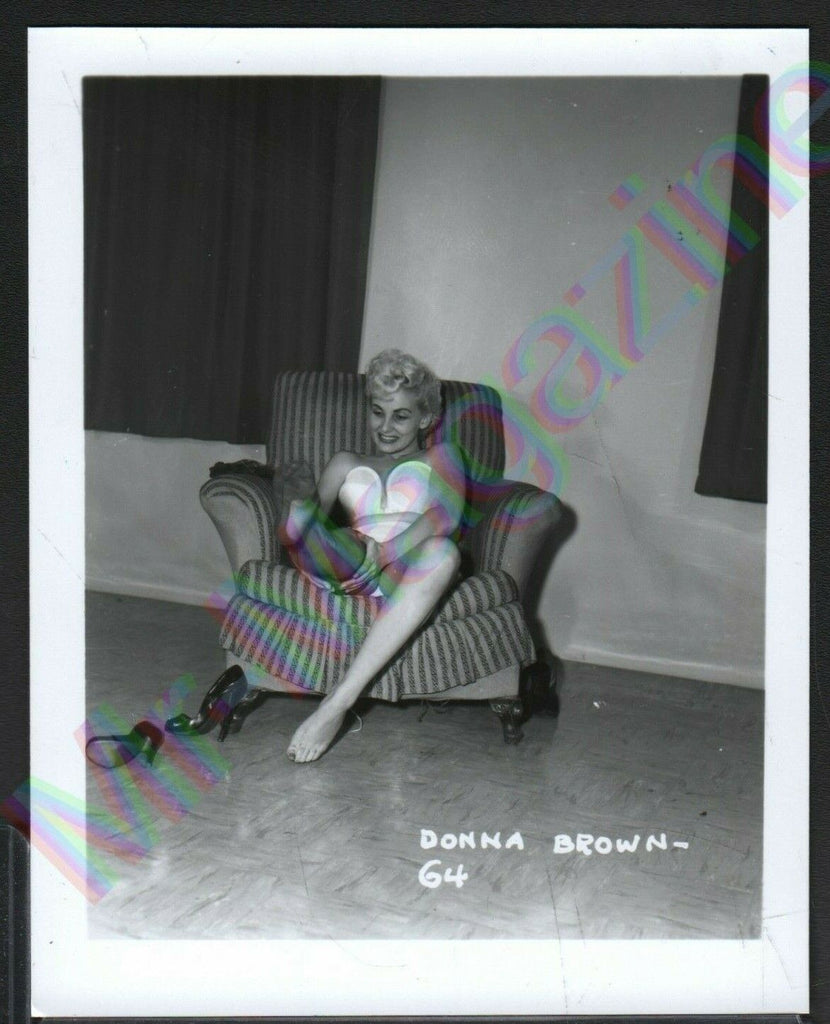 Vintage B&W Risque Pinup 4" x 5" Sexy Blonde Donna Brown Cheesecake BG14