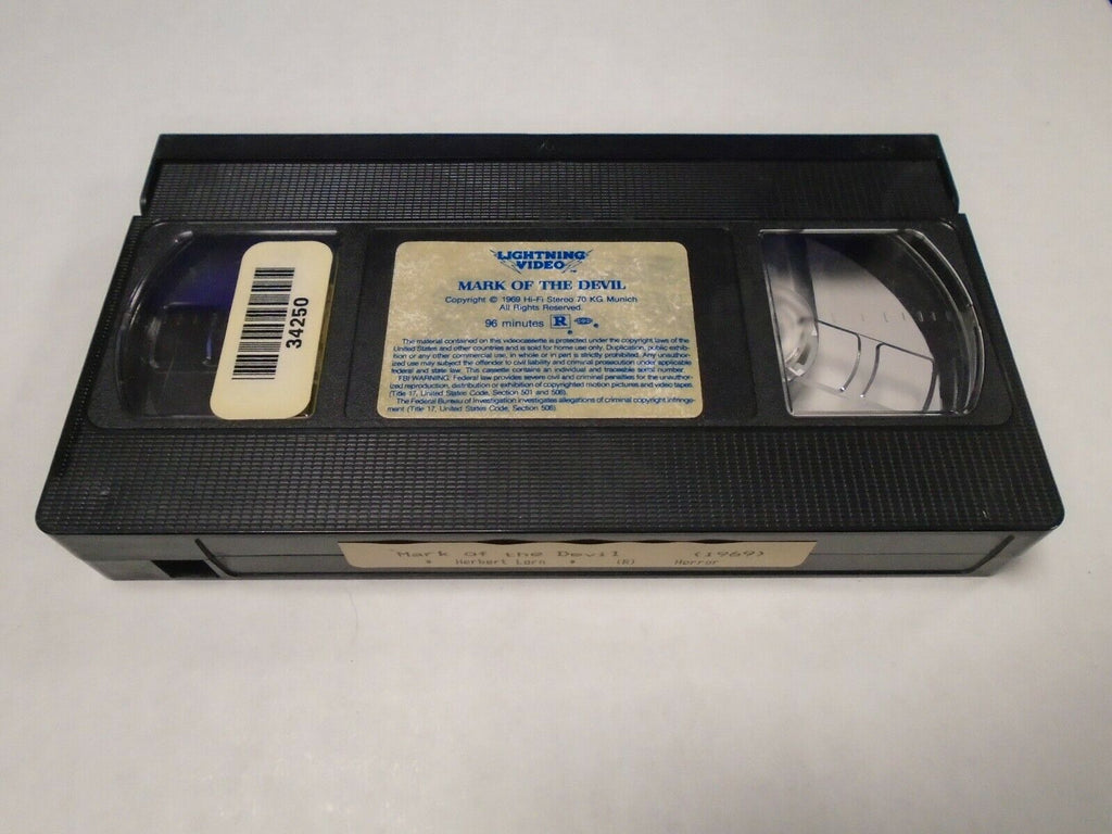 Mark of the Devil 1969 Herbert Lorn Lightning Video Adult VHS 031919AMP3