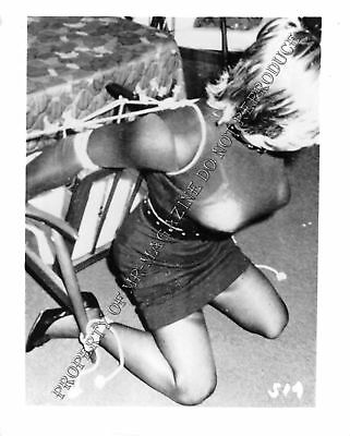 Adult Vintage B&W Photo 4x5 Bondage Beautiful Brunette Bound & Dominated 205HU