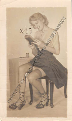 Adult Vintage B&W Photo 2.5x4 Beautiful Blonde Undressing Strip Tease 133HV