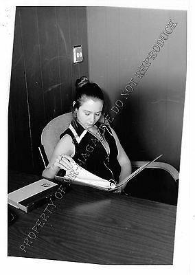 Adult 1990s B&W Photo 5x7 Bondage Beautiful Brunette Bound in Chair 278MY