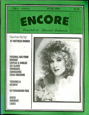 Encore Fetish Contacts Magazine Mistress Rhonda June 1992 042618lm-ep2