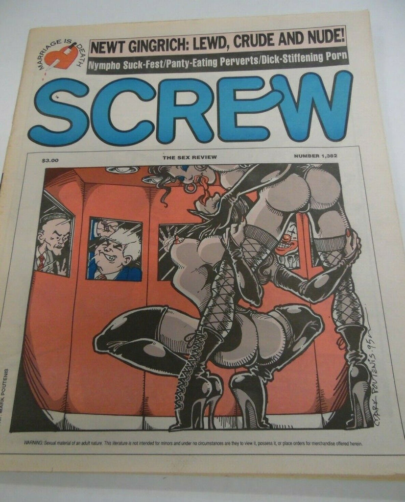 Screw Newspaper Newt Gingrich Lewd, Crude & Nude #1382 1995 121719lm-ep2