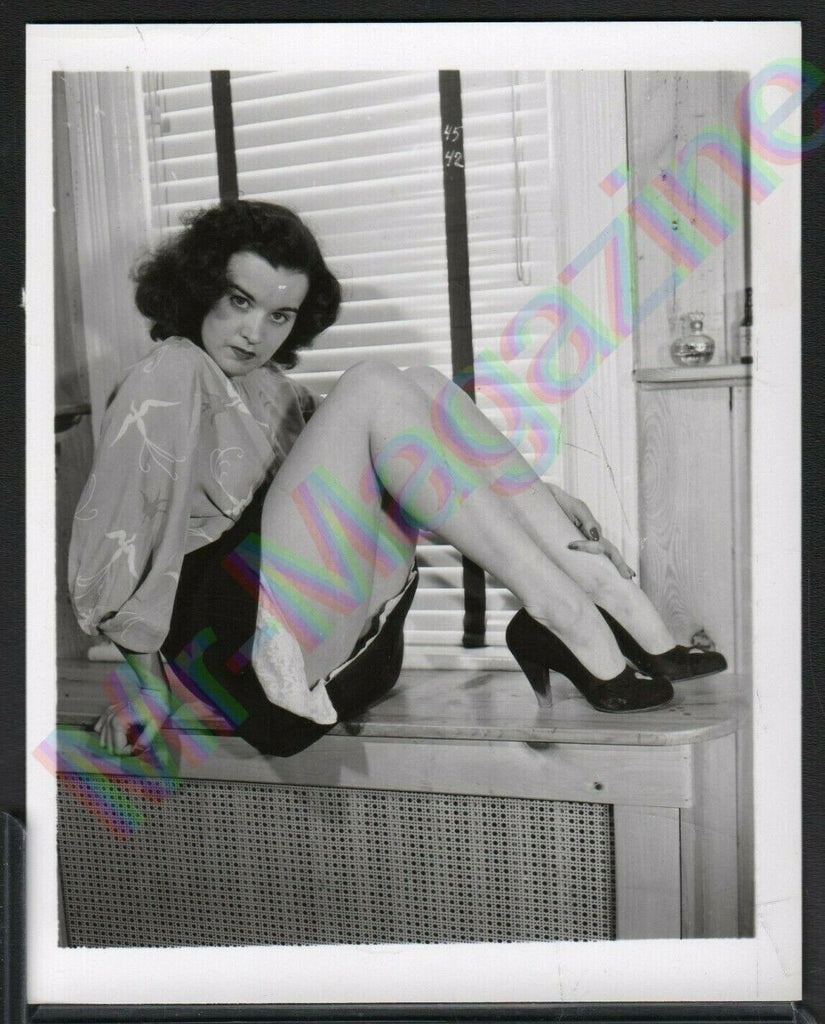 Vintage B&W Risque Pinup 4" x 5" Sexy Brunette Cheesecake AY97