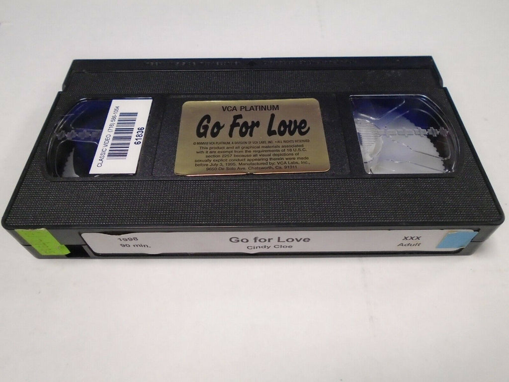 Go For Love Cindy Cloe 1998 90mins Adult VHS 022519AMP3
