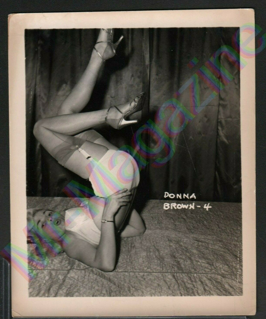 Vintage B&W Risque Pinup 4" x 5" Sexy Blonde Donna Brown Cheesecake BG1