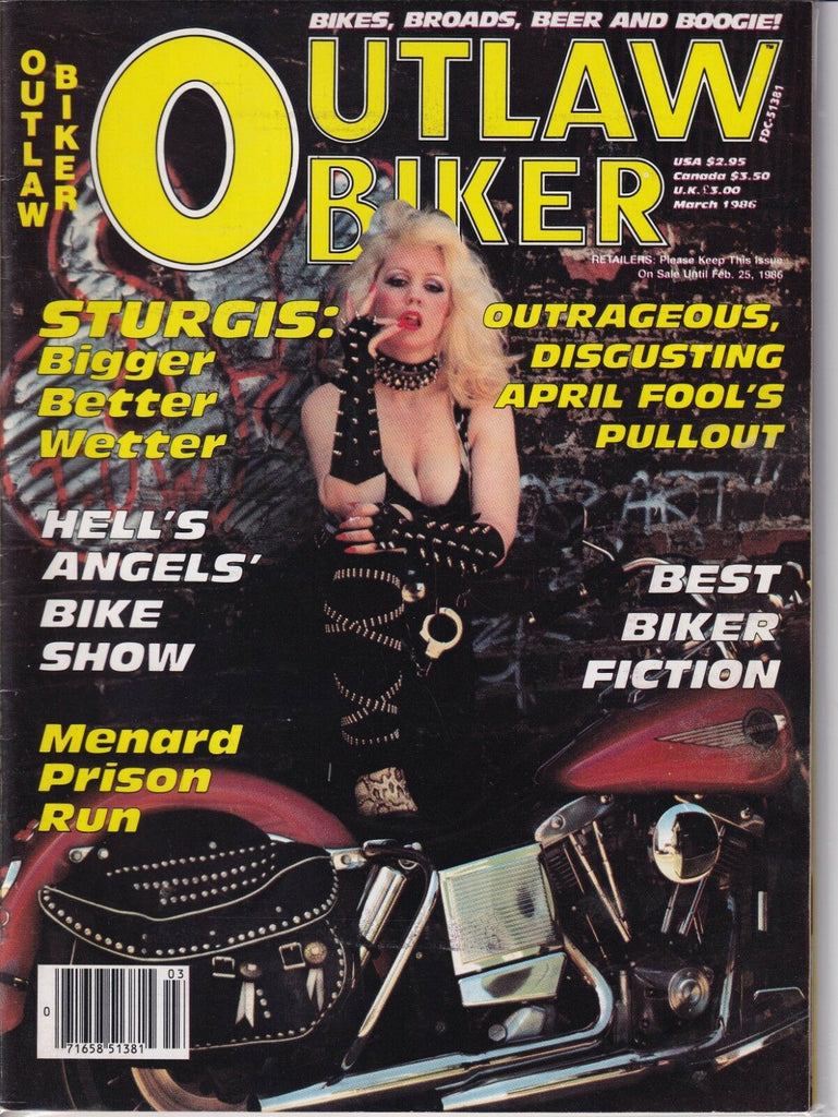 Outlaw Biker Magazine Sturgis Hell's Angels' Bike Show March 1986 020419REP