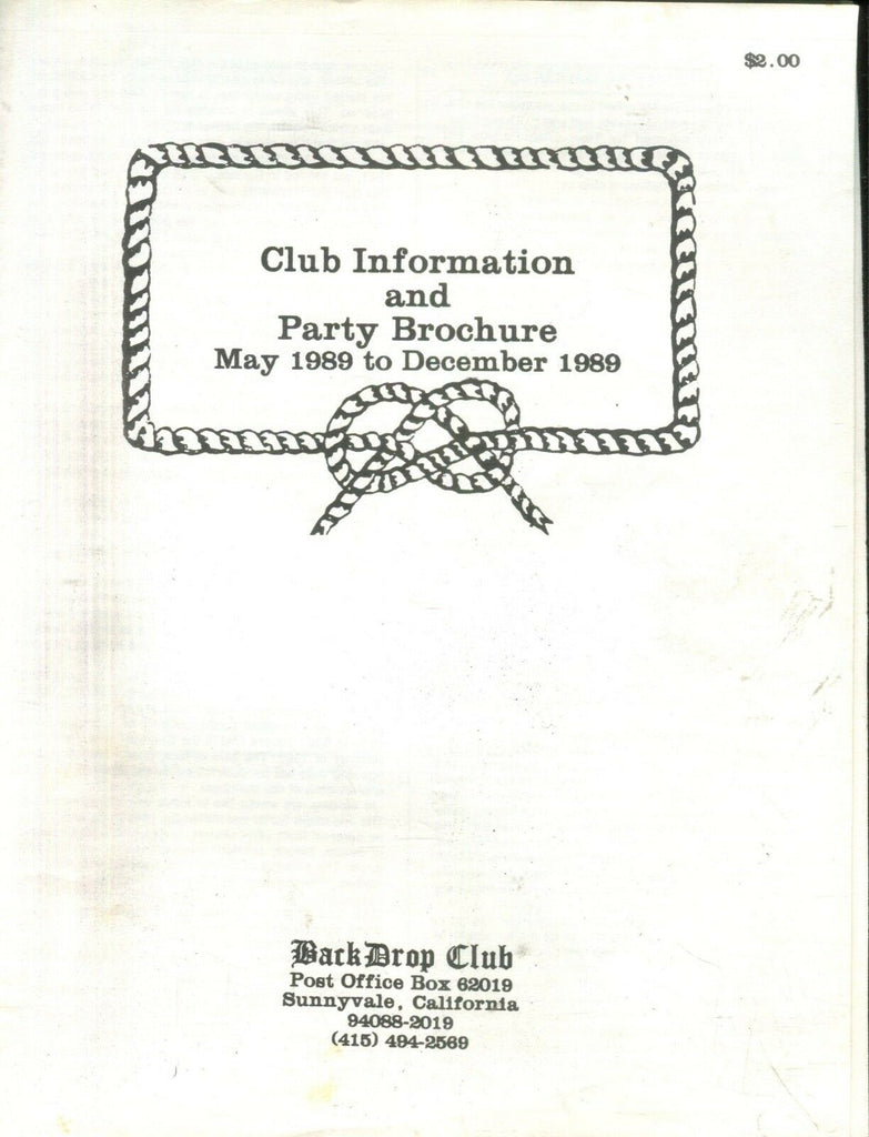 Back Drop Club Fetish Party Brochure May 1989 to December 1989 112818lm-ep2