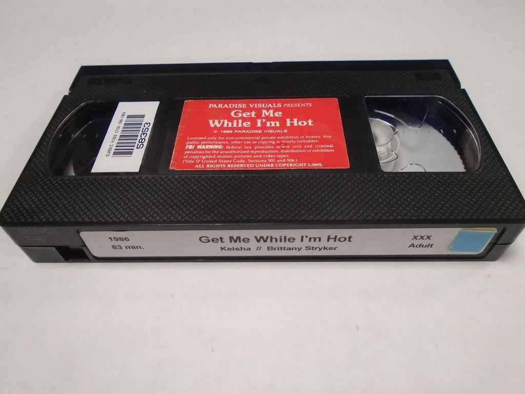 Get Me While I'm Hot Keisha Brittany Stryker 1986 83mins Adult VHS 012419AMP2