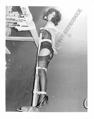 Adult Vintage B&W Photo 4x5 Bondage Beautiful Brunette Bound & Dominated 49WL