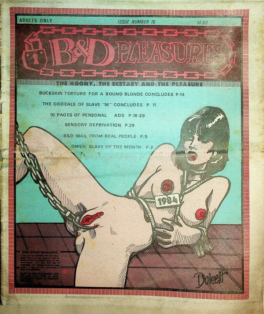B & D Pleasures Newspaper Ecstasy And Pleasure #16 1983 022020lm-ep