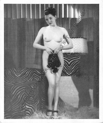 Adult Vintage B&W Photo 3.5x4 Sexy Pin Up Model Undressing Strip Tease 203HP