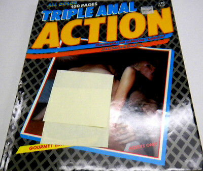 Triple Anal Action Adult Magazine"100 pages!" vg 072513lm-ep