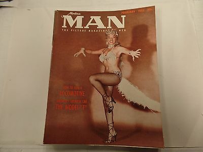 Modern Man Adult Magazine Joanne Arnold February 1952 ex 021316lm-ep