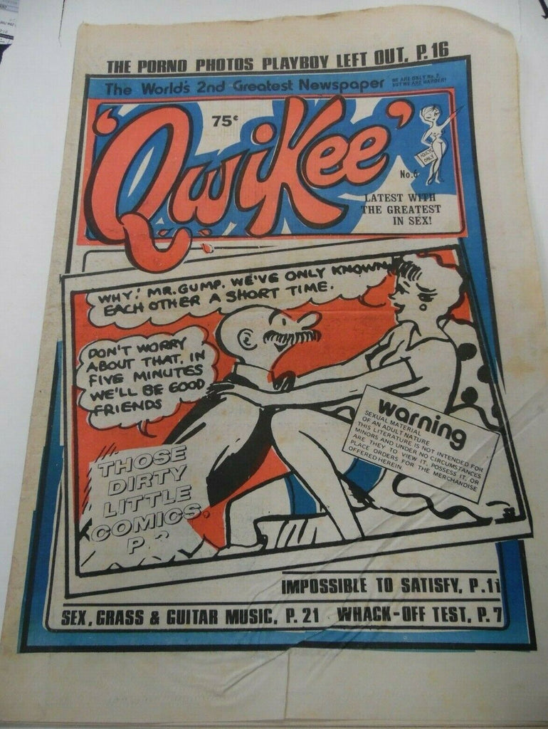 Qwikee Newspaper Dirty Litlle Comics #6 1971 112019lm-ep