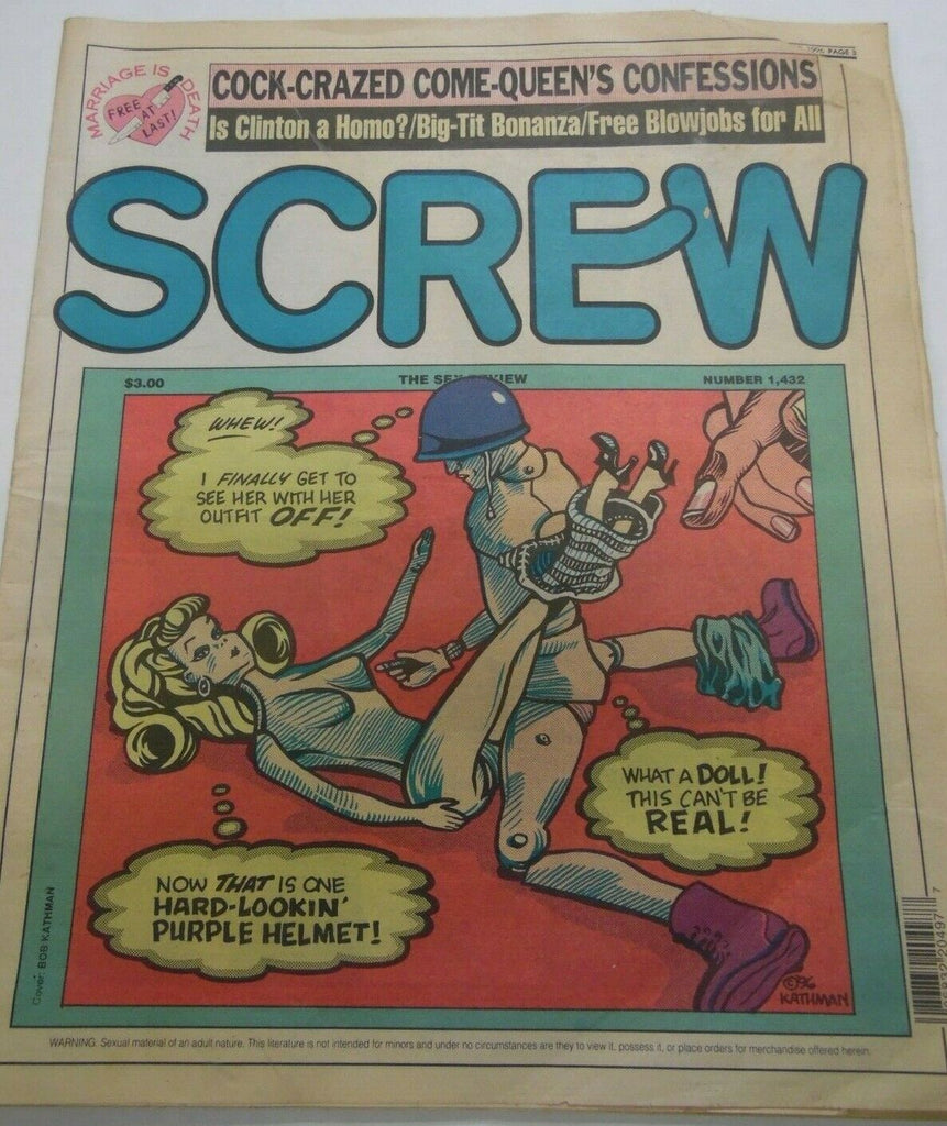 Screw Newspaper Cock-Crazed Come-Queens #1432 August 12, 1996 013020lm-ep
