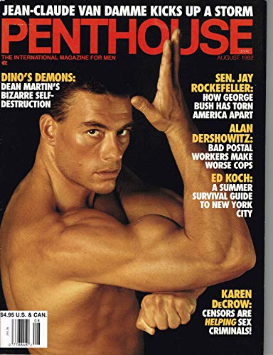 Penthouse Magazine August 1992 Jean-Claude Van Damme Tammy Chapman Ed Koch Single Issue Magazine – 1992