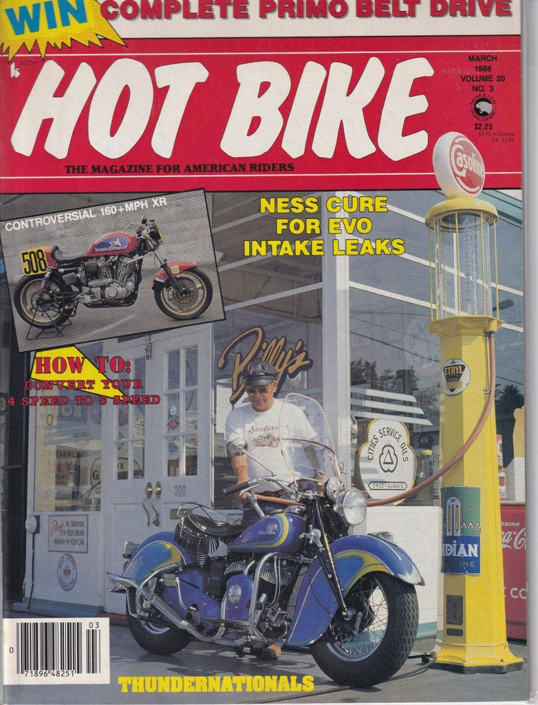 Hot Bike Magazine Ness Cure For Evo Intake Leaks March 1988 020419REP