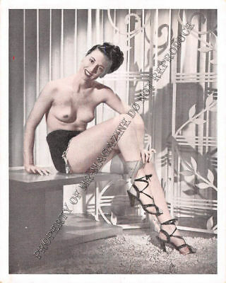 Adult Vintage B&W Photo 3.5x4 Sexy Pin Up Model Undressing Strip Tease 243HP