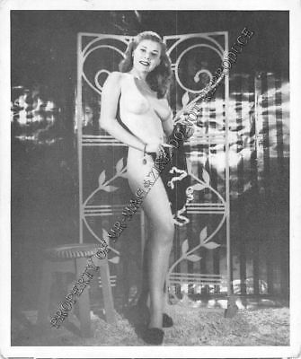 Adult Vintage B&W Photo 3.5x4 Sexy Pin Up Model Undressing Strip Tease 202HP