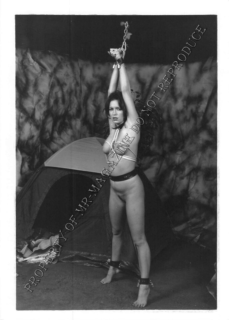 Adult Vintage B&W Photo 5x7 Bondage Sexy Brunette Tied Up Naked Dominated 93FP
