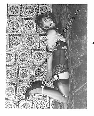 Adult Vintage B&W Photo 4x5 Bondage Sexy Brunette Bound Dominated Tied Up 154HS