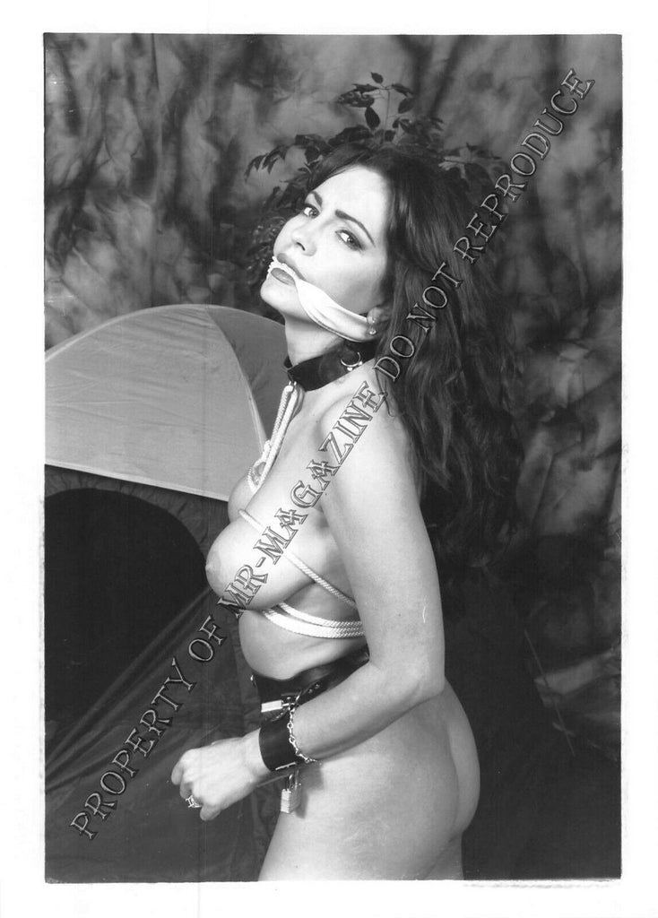 Adult Vintage B&W Photo 5x7 Bondage Sexy Brunette Tied Up Naked Dominated 106FP