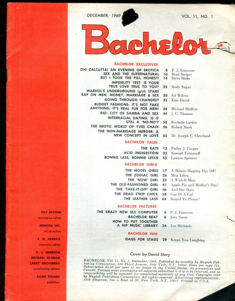Bachelor Magazine December 1969 Readers Copy 010820lm-ep