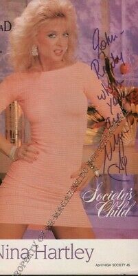 Nina Hartley 1980s Autographed Magazine Cut Out 6x11" w/COA 9iL