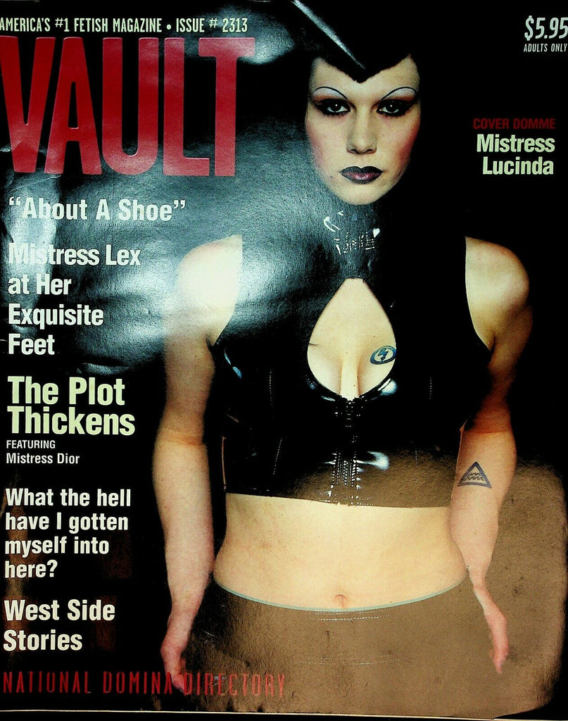 Vault Fetish Newspaper Cover Domme Mistress Lucinda #2313 2001 021820lm-ep