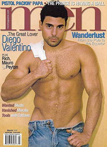 Diego Valentino l Peyton Holt l Euorpean Gay Porn Stars l All Male Adults Only Magazine - March, 2008 Men Magazine