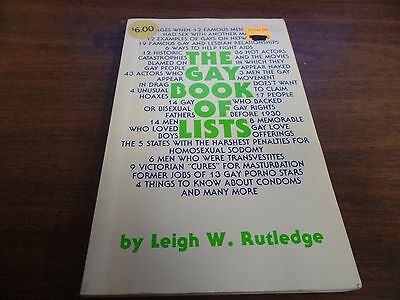 The Gay Book of Lists Leigh W Rutledge 1987 201pgs Adult Erotica 122115amp