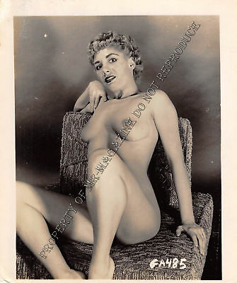 Adult Vintage B&W Photo 4x5 Beautiful Blonde Posing Nude Seductive Sexy 103HP