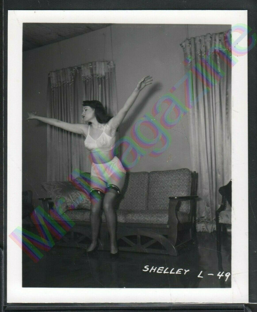 Irving Klaw B&W Risque Pinup 4" x 5" Sexy Brunette Shelley Cheesecake AX93