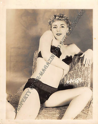 Adult Vintage B&W Photo 4x5 Beautiful Blonde Strip Tease Seductive Sexy 123HP