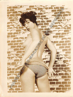 Adult Vintage B&W Photo 4x5 Beautiful Brunette Posing Undressing Sexy Nude 95HP