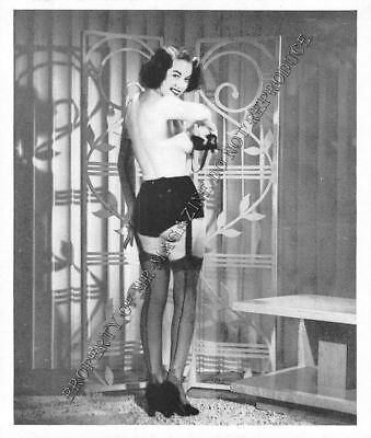 Adult Vintage B&W Photo 3.5x4 Sexy Pin Up Model Undressing Strip Tease 177HP