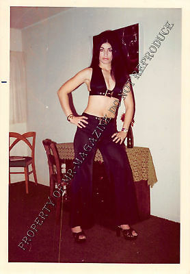 Adult 1970s Photo 3.5x5 Bondage Beautiful Dominatrix Posing Ready to Spank 166HT