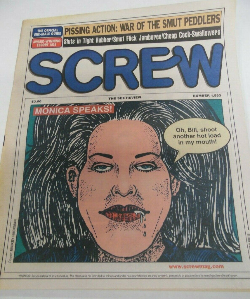 Screw Newspaper Cheap Cock-Swallowers #1553 December 7 , 1998 121219lm-ep