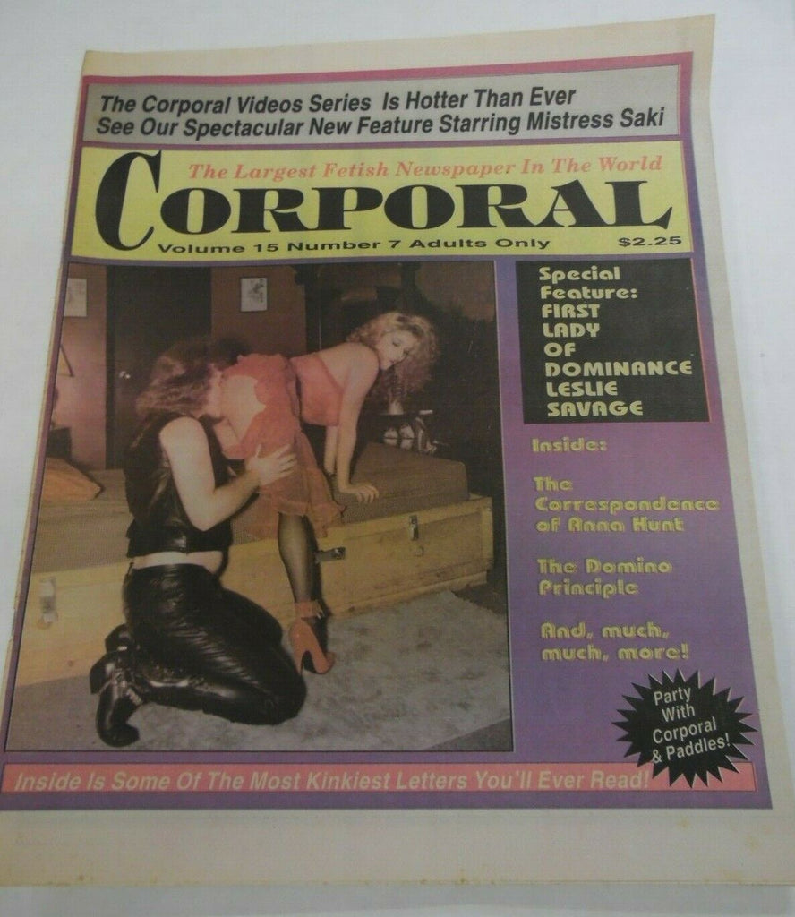 Corporal Fetish Newspaper Leslie Savage vol.15 #7 1992 121219lm-ep