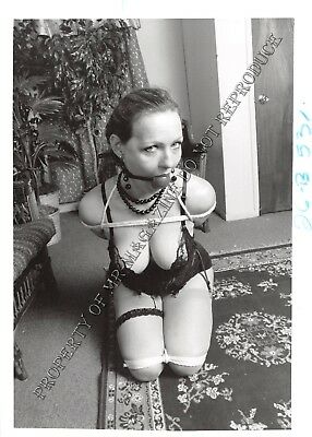 Adult Vintage B&W Photo 5x7 Bondage Beautiful Brunette Bound & Dominated 95HO