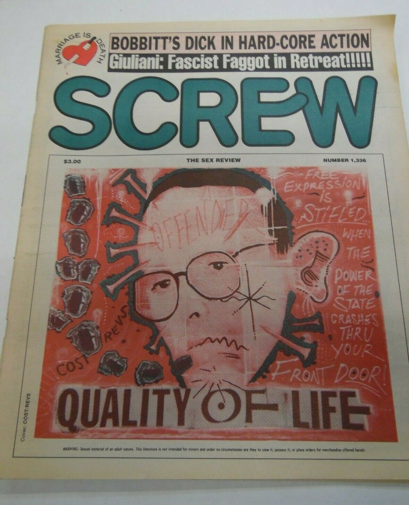 Screw Newspaper Bobbitt's Dick In Action #1336 October 10, 1994 122419lm-ep