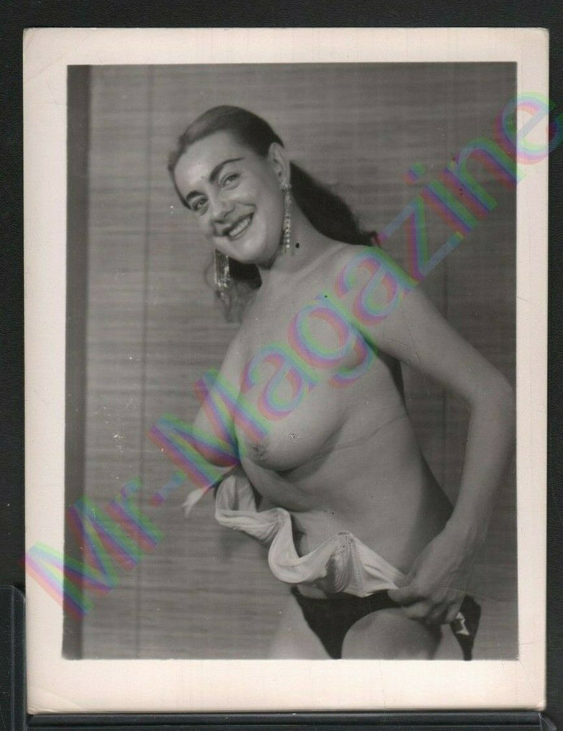 Vintage B&W Risque Pinup 4" x 5" Sexy Brunette Cheesecake AU11