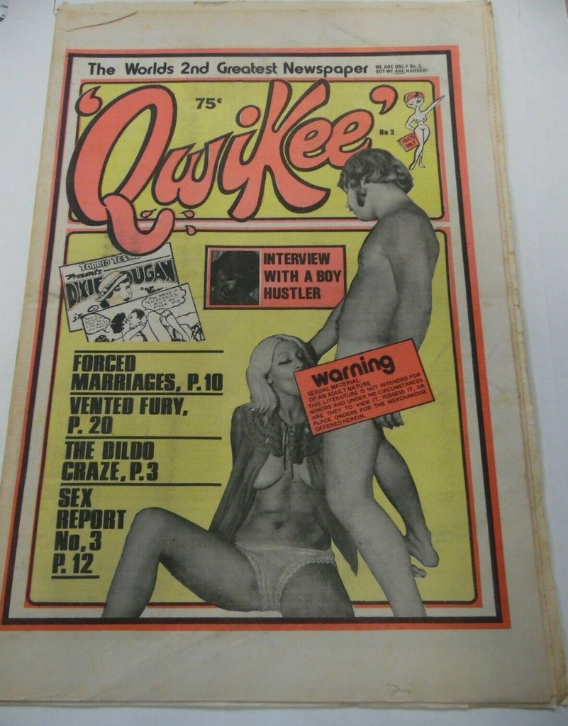 Qwikee Newspaper The Dildo Craze #3 1971 112019lm-ep