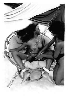 Adult Vintage B&W Photo 5x7 Bondage Sexy Ebony Lesbian Bound & Tickled 185HO