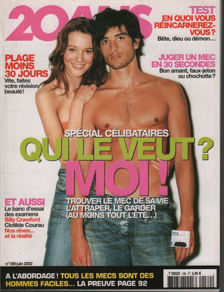 20ANS 20ANS French Adult Fashion Magazine Juin 2002 Billy Crawford 092619AME - Used