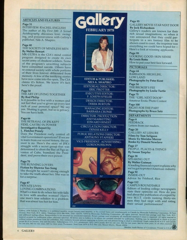 Gallery Magazine Centerfold Girl Eleanor 1978 Readers Copy 091619lm-ep