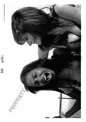 Adult 1990s B&W Photo 5x7 Bondage Lesbian Ashley Renee Tickling Tied Woman 130LR