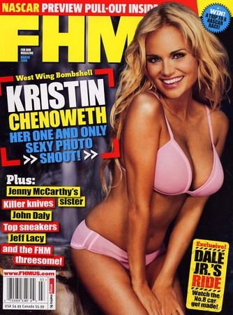 FHM Magazine March 2006 Kristin Chenoweth Cover and Pictorial, Jenny McCarthy's sister (Amy McCarthy), Danielle Gamba