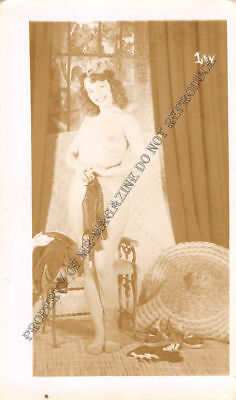 Adult Vintage B&W Photo 2.5x4 Sexy Pin Up Lesbians Undressing Strip Tease 121HR